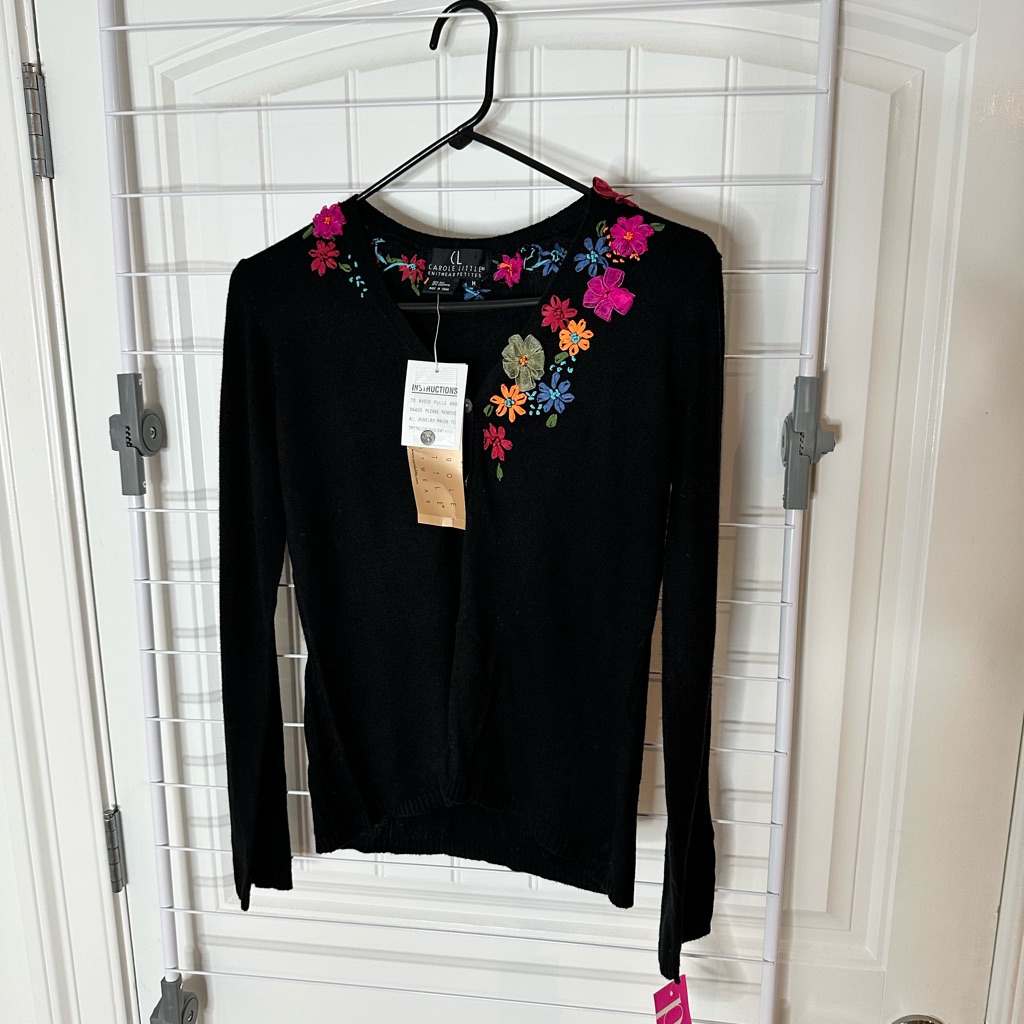 Vintage SilkCashmere Embroidered Sweater